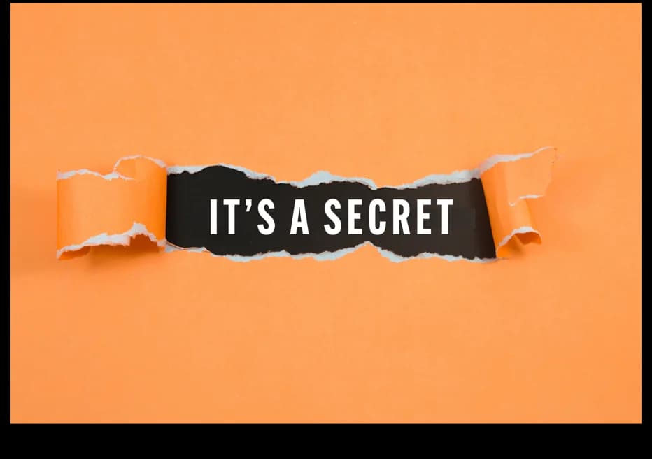 Scritta It's a secret su sfondo arancione
