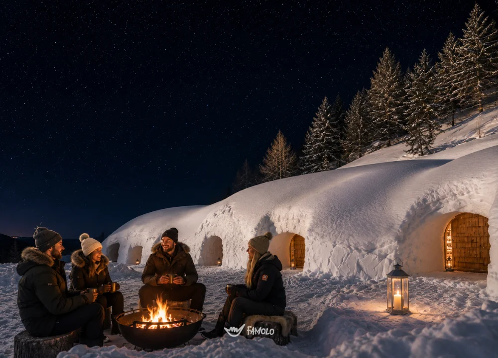 Notte in Family Igloo per 3-5 persone con ciaspolata, cena e sauna
